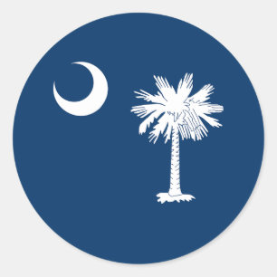 South Carolina statsflagga Runt Klistermärke