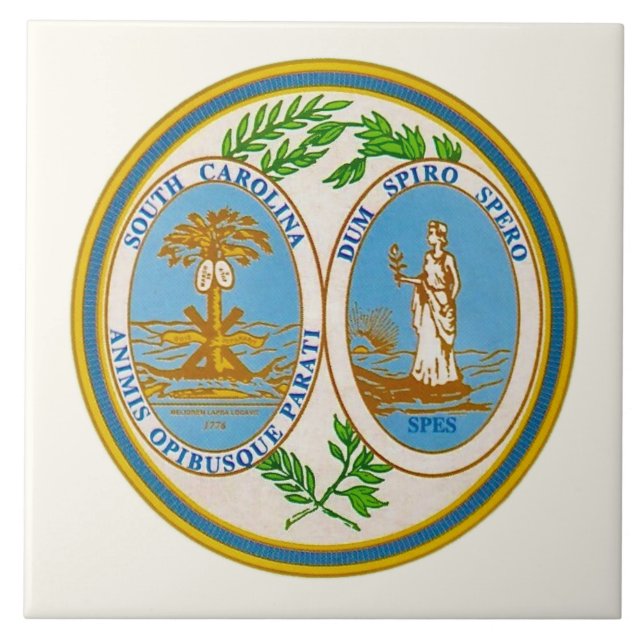 South Carolina statssigill Kakelplatta (Framsidan)