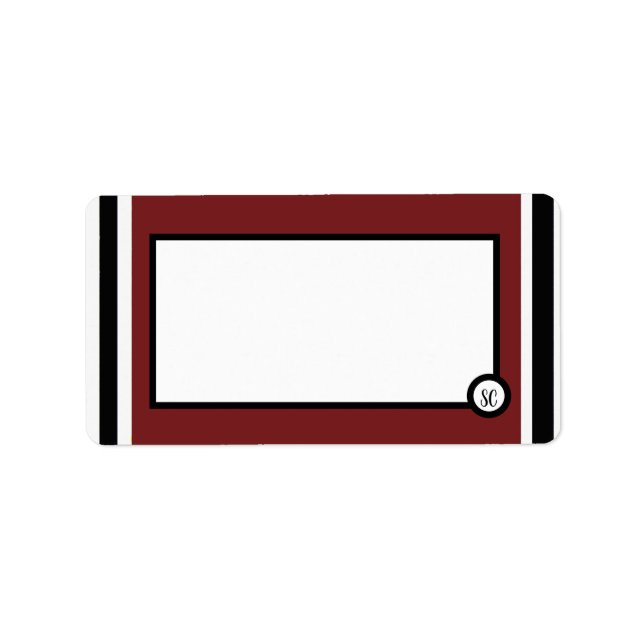 South Carolina Stripe Monogrammed-design Adressetikett (Framsidan)