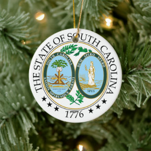 South Carolina-tecken Julgransprydnad Keramik