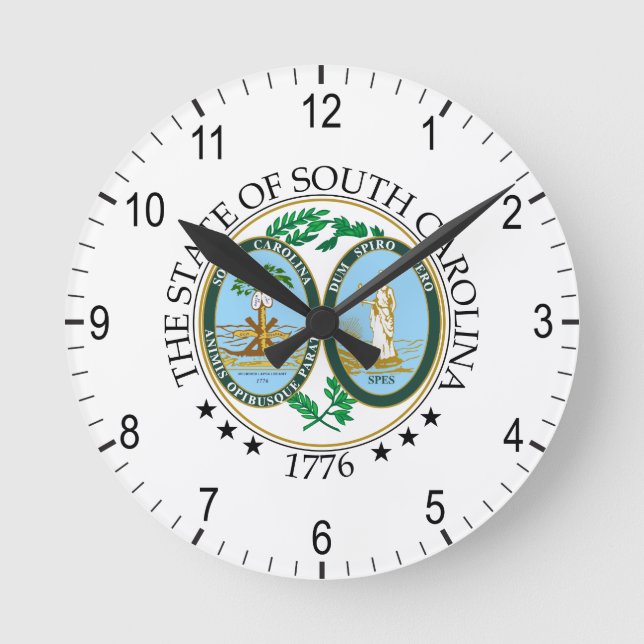 South Carolina-tecken Rund Klocka (Framsida)