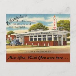 South Carolina, Torn Drive-In, Charleston Vykort