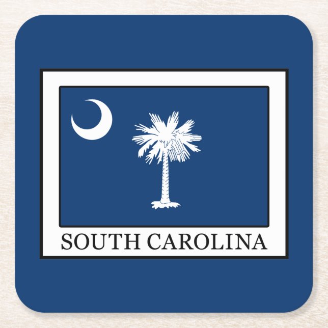 South Carolina Underlägg Papper Kvadrat (Framsidan)