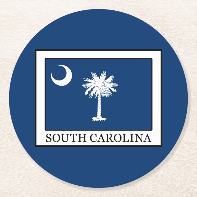 South Carolina Underlägg Papper Rund (Framsidan)