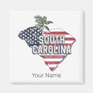 South Carolina United Stater Retro Karta Vintage U Magnet
