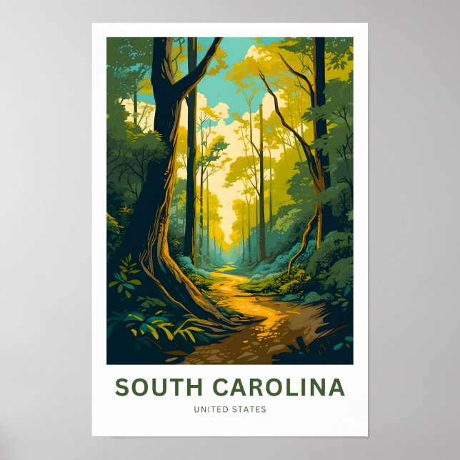 South Carolina United Stater Travel Print Poster (Framsidan)