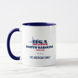 South Carolina USA 1788 Personlig mugg med blå stj