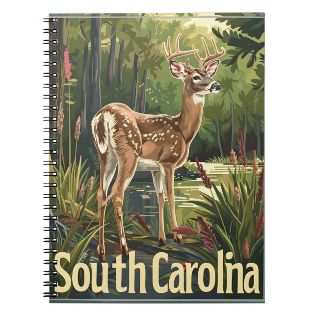 South Carolina Vitskalig hjort Anteckningsbok (Framsidan)