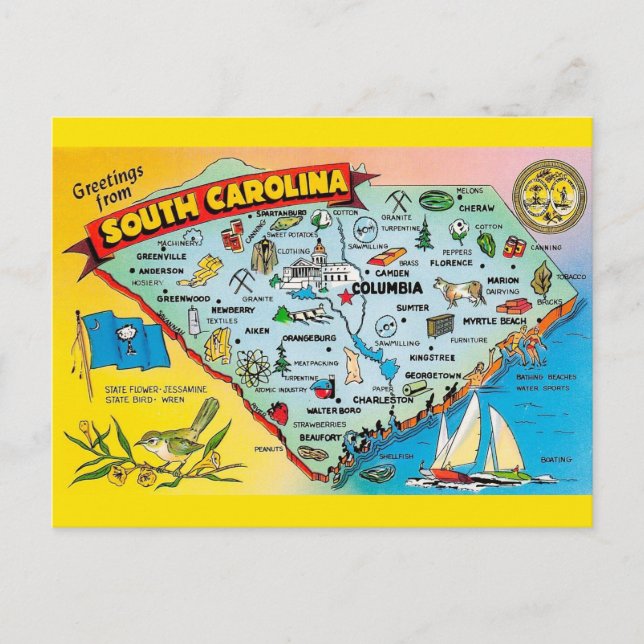South Carolina  Vykort (Framsida)