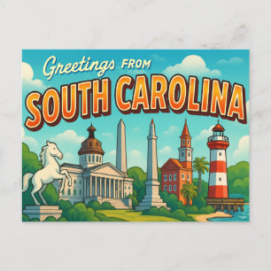 SOUTH CAROLINA-vykort Vykort