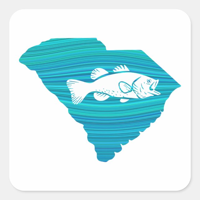South Carolina Wave Fishing Fyrkantigt Klistermärke (Framsida)