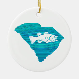 South Carolina Wave Fishing Julgransprydnad Keramik