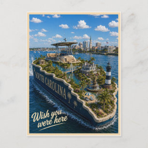 South Carolina Wish You Were Here Statserie Vykort