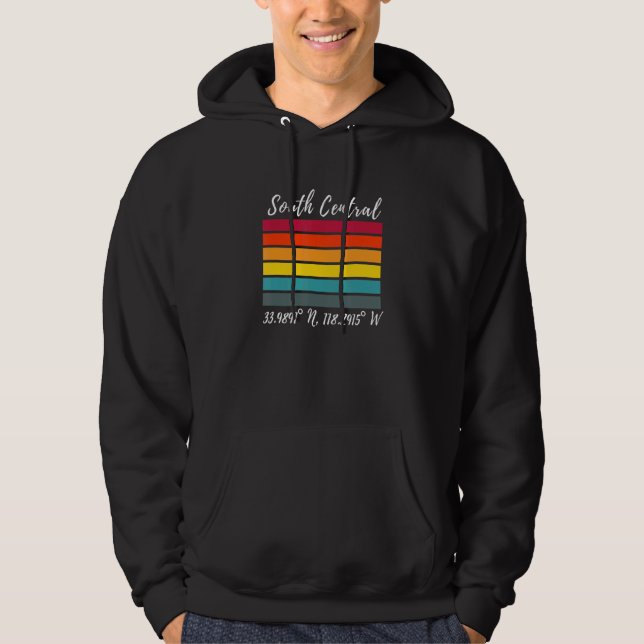 South Central Latitude och Longitud Ca Los Angele Hoodie (Framsida)