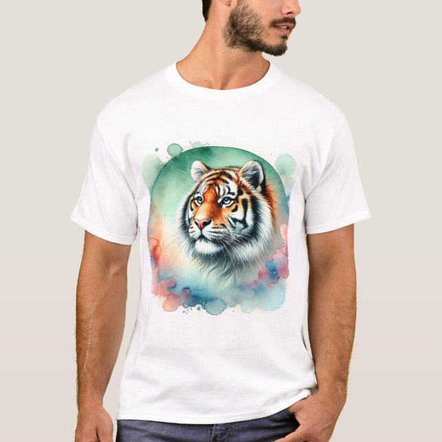 South China Tiger 100924AREF148 - Watercolor T Shirt (Framsida)