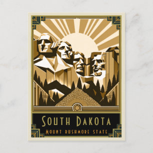 South Dakota   Art Deco Vykort