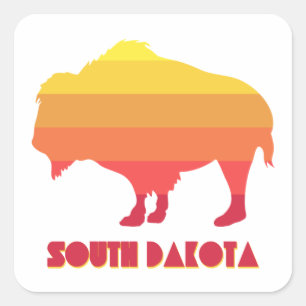 South Dakota Bison Fyrkantigt Klistermärke