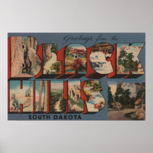 South Dakota - Black Backe - Mt. Rushmore Poster