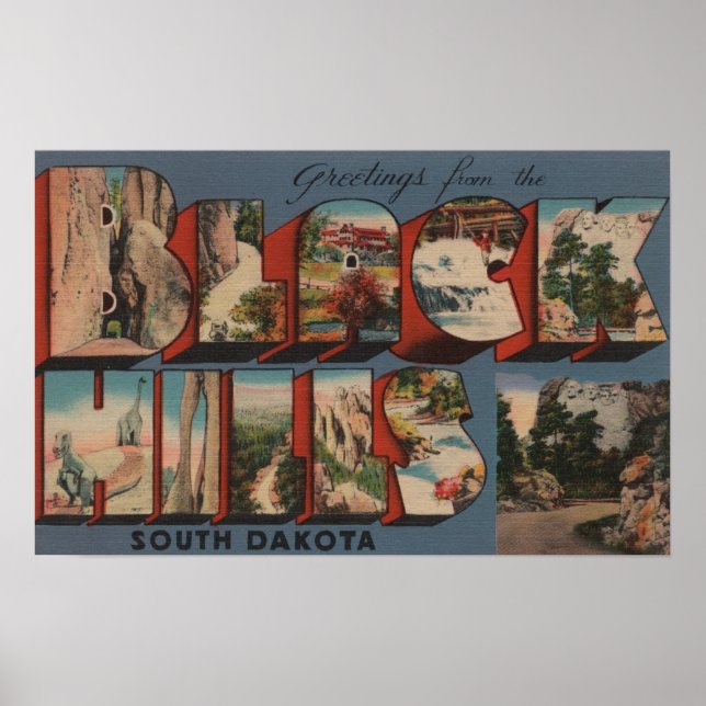 South Dakota - Black Backe - Mt. Rushmore Poster (Framsidan)
