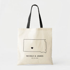 South Dakota Bröllop Welcome Bag Tote, Black Karta Tygkasse