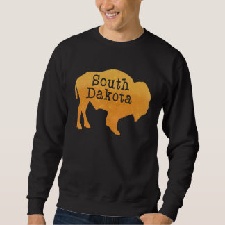 South Dakota Buffalo Bison Wildlife Nature America Lång Ärmad Tröja