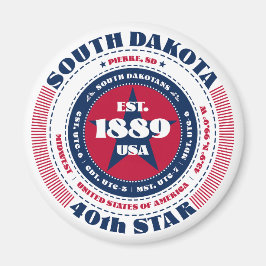 South Dakota Circle Typography Souvenir Magnet