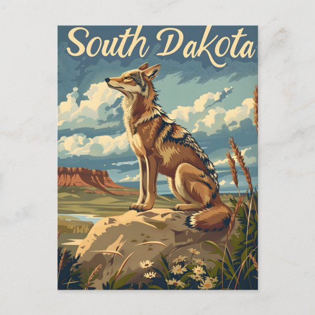 South Dakota Coyote Vykort (Framsida)
