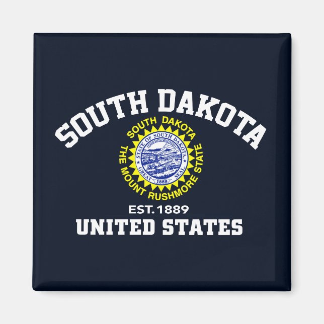 South Dakota Est 1889 USA, Independence day Magnet (Framsidan)