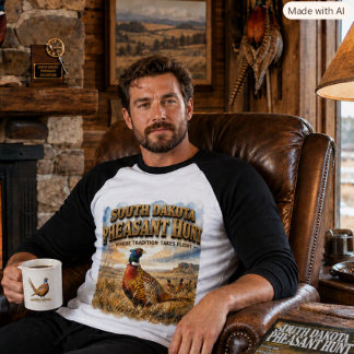 South Dakota Fasan Jakt Slogan Utomhusman T Shirt