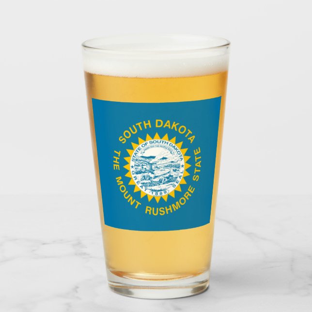 South Dakota flagga Glaskopp (Framsida fylld)