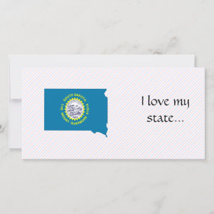 South Dakota Flagga Karta