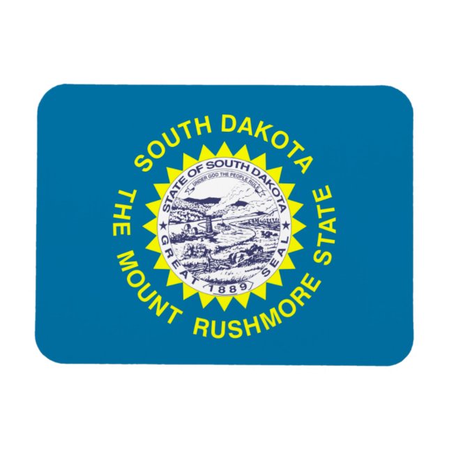 South Dakota Flagga Magnet (Horisontell)
