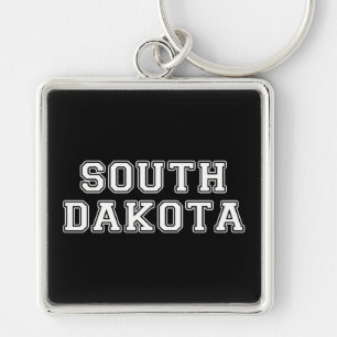 South Dakota Fyrkantig Silverfärgad Nyckelring