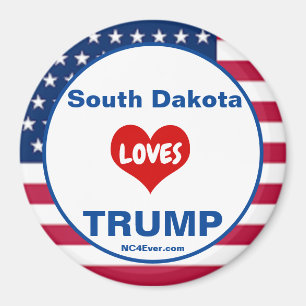 South Dakota KÄRLEK TRUMP Patriotic Fridge Magnet