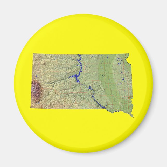 South Dakota Karta Magnet (Framsidan)