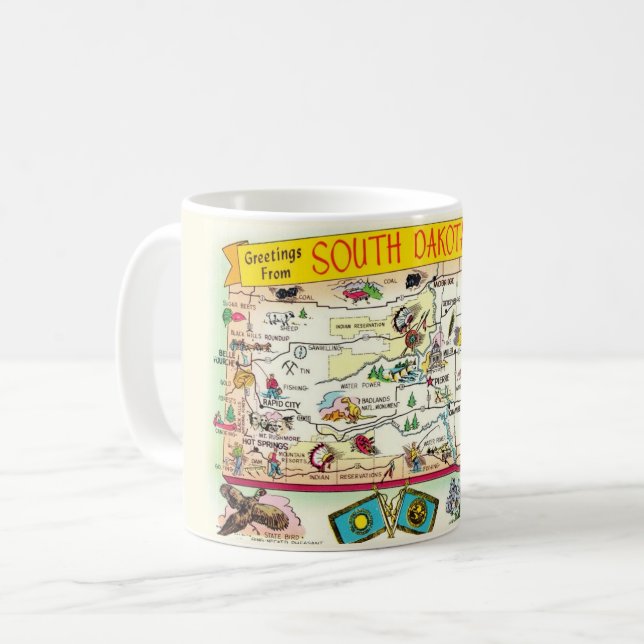 South Dakota Karta Mugg (Framsida vänster)