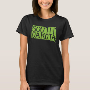 South Dakota Karta Outline USA Amerika T Shirt