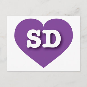 South Dakota Lila Heart - I kärlek SD Vykort