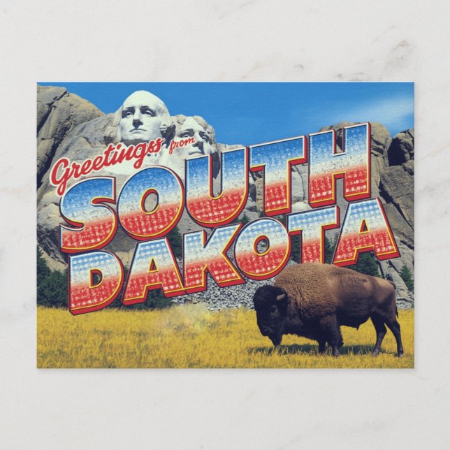 South Dakota Mount Rushmore Bison Vykort (Framsida)