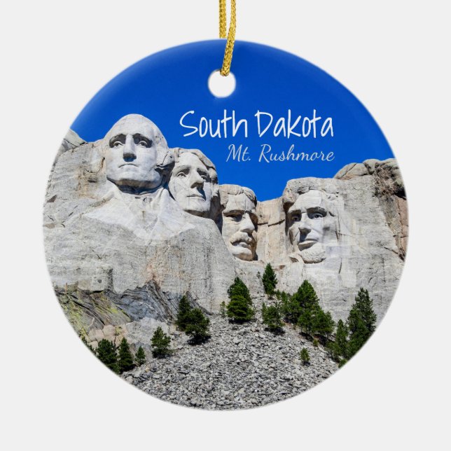 South Dakota Mount Rushmore Julgransprydnad Keramik (Framsidan)