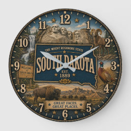 South Dakota Mount Rushmore Rustic Wall Art Stor Klocka