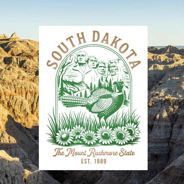 South Dakota Mount Rushmore State Resa Vykort (South Dakota Mount Rushmore State Travel Postcard
)