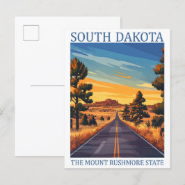 South Dakota Mount Rushmore State USA Travel Vykort