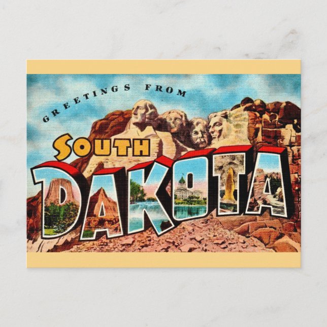 South Dakota Mt Rushmore vykort  (Framsida)