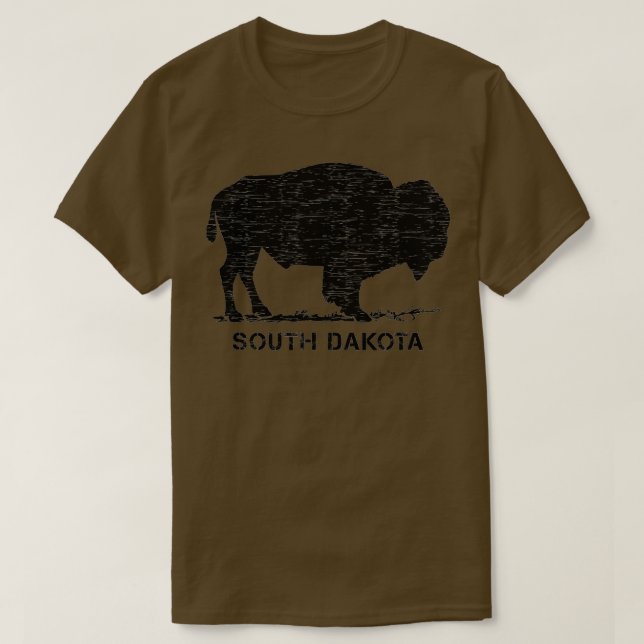 South Dakota och American Buffalo Bison  T Shirt (Design framsida)