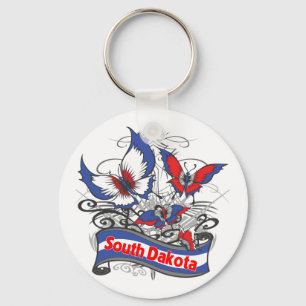 South Dakota patriotismfjäril Nyckelring