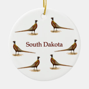 South Dakota Pheasants Julgransprydnad Keramik
