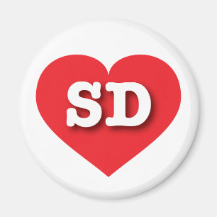 South Dakota Red Heart - I kärlek SD Magnet