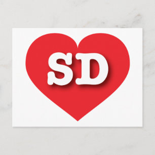 South Dakota Red Heart - I kärlek SD Vykort