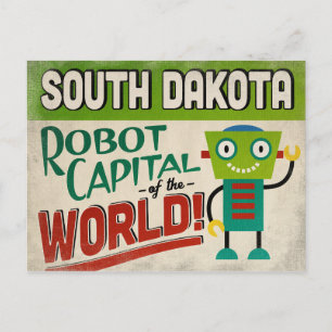 South Dakota Robot - Funny Vintage Vykort